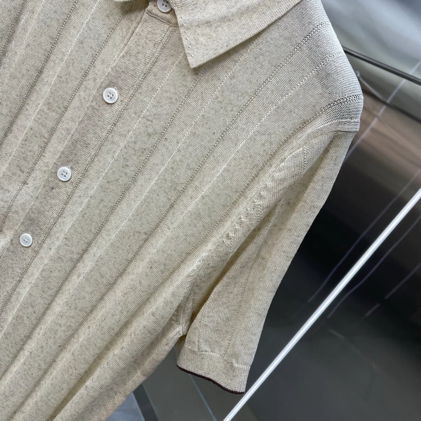 Brunello Cucinell Bc Lapel Polo Short Sleeve High Version Old Money Style Short Sleeve T-Shirt Pullover POLO Knitted Sweater Customized linen and cotton blended wool, woven with imported loom (7 needles), customized wool, wool enzyme wash Color: Blue Coffee Brown Apricot Red Sizes: S-XL